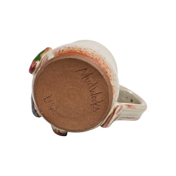 Mudworks USA Hand Made Pottery Mug Christmas Applied Stockings On Fireplace - Picture 9 of 11